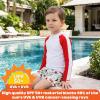 image:imageSwimZip Boys Long Sleeve Rash Guard amp Swim Shorts Set  UPF 50 Sun ProtectionTropical Birds
