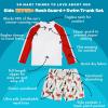 image:imageSwimZip Boys Long Sleeve Rash Guard amp Swim Shorts Set  UPF 50 Sun ProtectionTropical Birds