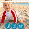 image:imageSwimZip Boys Long Sleeve Rash Guard amp Swim Shorts Set  UPF 50 Sun ProtectionTropical Birds