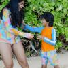 image:imageSwimZip Boys Long Sleeve Rash Guard amp Swim Shorts Set  UPF 50 Sun ProtectionVibrant Vacay