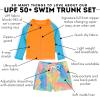 image:imageSwimZip Boys Long Sleeve Rash Guard amp Swim Shorts Set  UPF 50 Sun ProtectionVibrant Vacay