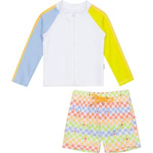 image:imageSwimZip Boys Long Sleeve Rash Guard amp Swim Shorts Set  UPF 50 Sun ProtectionGamified