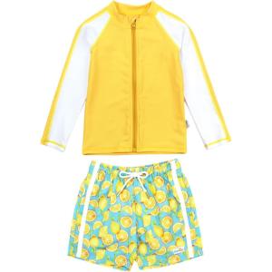 image:imageSwimZip Boys Long Sleeve Rash Guard amp Swim Shorts Set  UPF 50 Sun ProtectionLemons