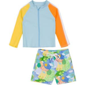 image:imageSwimZip Boys Long Sleeve Rash Guard amp Swim Shorts Set  UPF 50 Sun ProtectionSunshine