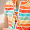 image:imageSwimZip Girls Short Sleeve Rash Guard with Tankini amp Bottoms  1012  DaisyRainbow