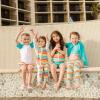 image:imageSwimZip Girls Short Sleeve Rash Guard with Tankini amp Bottoms  1012  DaisyRainbow