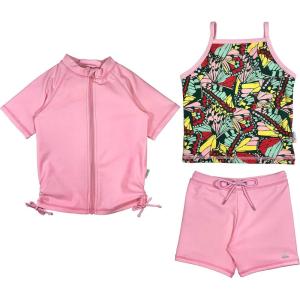 image:imageSwimZip Girls Short Sleeve Rash Guard with Tankini amp Bottoms  1012  DaisyButterfly