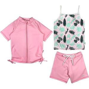 image:imageSwimZip Girls Short Sleeve Rash Guard with Tankini amp Bottoms  1012  DaisyPalm