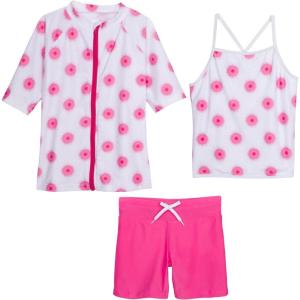 image:imageSwimZip Girls Short Sleeve Rash Guard with Tankini amp Bottoms  1012  DaisyPink