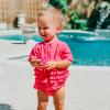 image:imageSwimZip Baby Rash Guard Set  Girl Short Sleeve 2 Piece Swimsuit with SPFPink