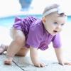 image:imageSwimZip Baby Rash Guard Set  Girl Short Sleeve 2 Piece Swimsuit with SPFPurple