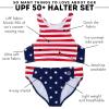 image:imageSwimZip Girls Halter Top and Bikini Bottom 2 Piece Set UPF 50 Sun ProtectionAmericana