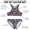 image:imageSwimZip Girls Halter Top and Bikini Bottom 2 Piece Set UPF 50 Sun ProtectionDeep Dive