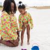image:imageSwimZip Girls Halter Top and Bikini Bottom 2 Piece Set UPF 50 Sun ProtectionHibiscus