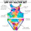 image:imageSwimZip Girls Halter Top and Bikini Bottom 2 Piece Set UPF 50 Sun ProtectionImpressions