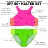 image:imageSwimZip Girls Halter Top and Bikini Bottom 2 Piece Set UPF 50 Sun ProtectionNeon Sunrise