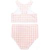 image:imageSwimZip Girls Halter Top and Bikini Bottom 2 Piece Set UPF 50 Sun ProtectionPeach Gingham