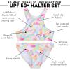 image:imageSwimZip Girls Halter Top and Bikini Bottom 2 Piece Set UPF 50 Sun ProtectionPetals