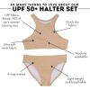 image:imageSwimZip Girls Halter Top and Bikini Bottom 2 Piece Set UPF 50 Sun ProtectionSandy Beach