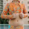image:imageSwimZip Girls Halter Top and Bikini Bottom 2 Piece Set UPF 50 Sun ProtectionSwirl