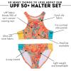 image:imageSwimZip Girls Halter Top and Bikini Bottom 2 Piece Set UPF 50 Sun ProtectionSwirl