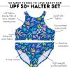 image:imageSwimZip Girls Halter Top and Bikini Bottom 2 Piece Set UPF 50 Sun ProtectionTropadelic