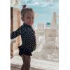 image:imageSwimZip Girls Long Sleeve Rash Guard and Bikini Bottoms Swimsuit Set  UPF 50Black Polka Dot