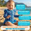 image:imageSwimZip Girls Long Sleeve Rash Guard and Bikini Bottoms Swimsuit Set  UPF 50Coastal