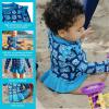 image:imageSwimZip Girls Long Sleeve Rash Guard and Bikini Bottoms Swimsuit Set  UPF 50Coastal