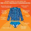 image:imageSwimZip Girls Long Sleeve Rash Guard and Bikini Bottoms Swimsuit Set  UPF 50Coastal