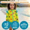 image:imageSwimZip Girls Long Sleeve Rash Guard and Bikini Bottoms Swimsuit Set  UPF 50Coral