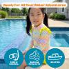 image:imageSwimZip Girls Long Sleeve Rash Guard and Bikini Bottoms Swimsuit Set  UPF 50Gamified