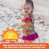 image:imageSwimZip Girls Long Sleeve Rash Guard and Bikini Bottoms Swimsuit Set  UPF 50Hibiscus
