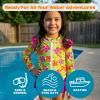 image:imageSwimZip Girls Long Sleeve Rash Guard and Bikini Bottoms Swimsuit Set  UPF 50Hibiscus