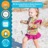 image:imageSwimZip Girls Long Sleeve Rash Guard and Bikini Bottoms Swimsuit Set  UPF 50Hibiscus