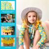 image:imageSwimZip Girls Long Sleeve Rash Guard and Bikini Bottoms Swimsuit Set  UPF 50Lemons