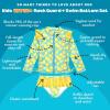 image:imageSwimZip Girls Long Sleeve Rash Guard and Bikini Bottoms Swimsuit Set  UPF 50Lemons