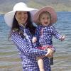 image:imageSwimZip Girls Long Sleeve Rash Guard and Bikini Bottoms Swimsuit Set  UPF 50Navy Gingham