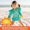image:imageSwimZip Girls Long Sleeve Rash Guard and Bikini Bottoms Swimsuit Set  UPF 50Seashell