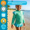 image:imageSwimZip Girls Long Sleeve Rash Guard and Bikini Bottoms Swimsuit Set  UPF 50Seashell