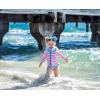 image:imageSwimZip Girls Long Sleeve Rash Guard and Bikini Bottoms Swimsuit Set  UPF 50Splish Splash