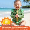 image:imageSwimZip Girls Long Sleeve Rash Guard and Bikini Bottoms Swimsuit Set  UPF 50The Tropics