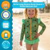 image:imageSwimZip Girls Long Sleeve Rash Guard and Bikini Bottoms Swimsuit Set  UPF 50The Tropics