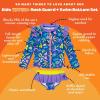 image:imageSwimZip Girls Long Sleeve Rash Guard and Bikini Bottoms Swimsuit Set  UPF 50Tropadelic
