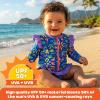 image:imageSwimZip Girls Long Sleeve Rash Guard and Bikini Bottoms Swimsuit Set  UPF 50Tropadelic