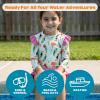 image:imageSwimZip Girls Long Sleeve Rash Guard and Bikini Bottoms Swimsuit Set  UPF 50Tropical Birds