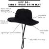 image:imageSwimZip Girls Wide Brim Sun Hat  UPF 50 Sun ProtectionBlack
