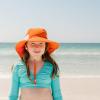 image:imageSwimZip Girls Wide Brim Sun Hat  UPF 50 Sun ProtectionOrange