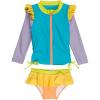 image:imageSwimZip Girls Long Sleeve Rash Guard and Bikini Bottoms Swimsuit Set  UPF 50Color Pop