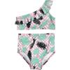 image:imageSwimZip Girls One Shoulder Top  High Waist Bottom Swimsuit 2 Piece  UPF 50Mint